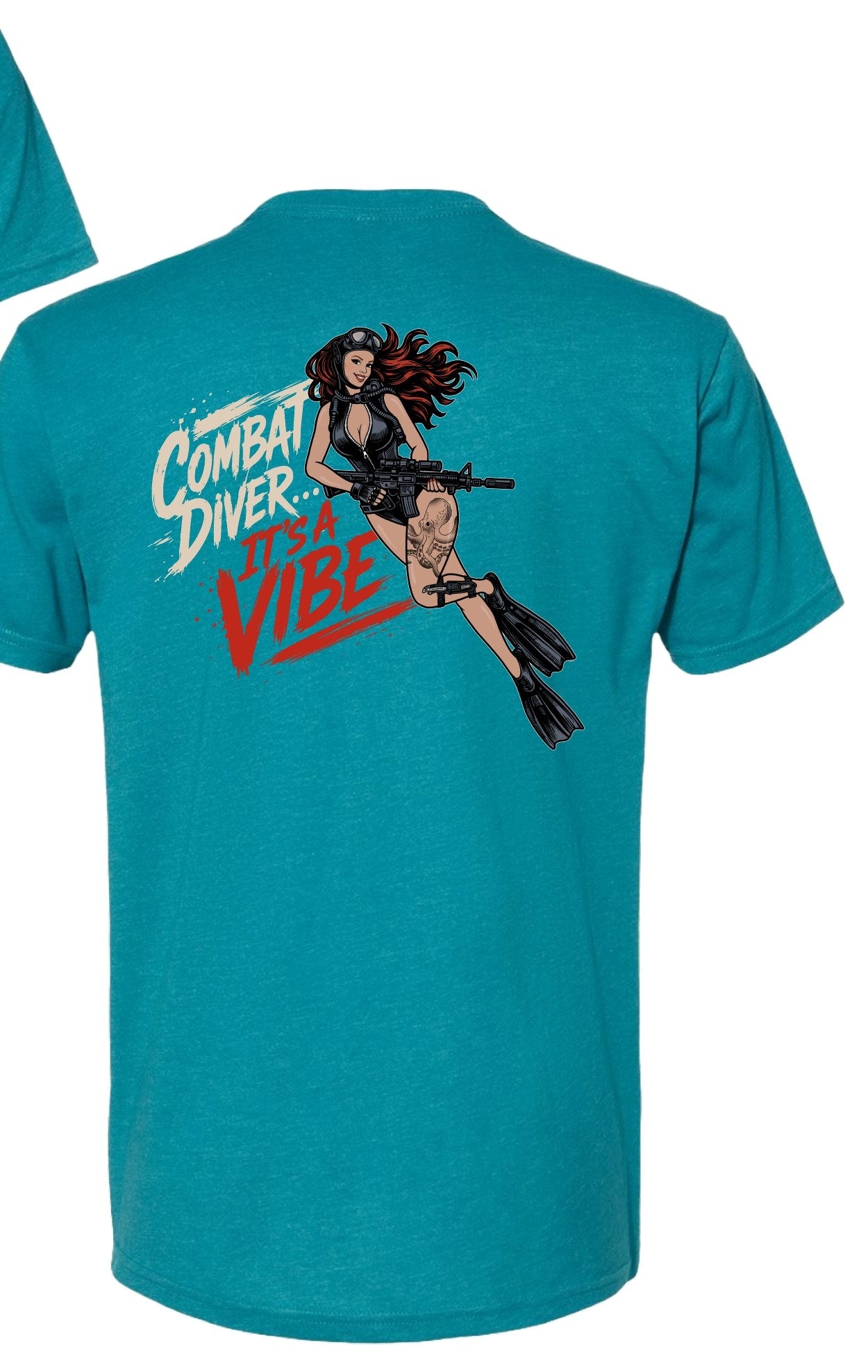 Combat Diver Tee — Aqua